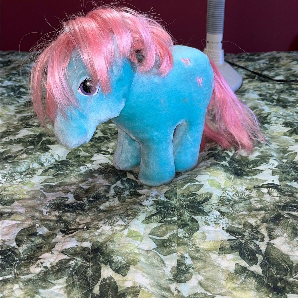 Vintage My Little Pony Hasbro Softies Teal and Pink Plush Toy GUC